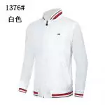 tommy hilfiger veste promo t1376 strip col  blanc